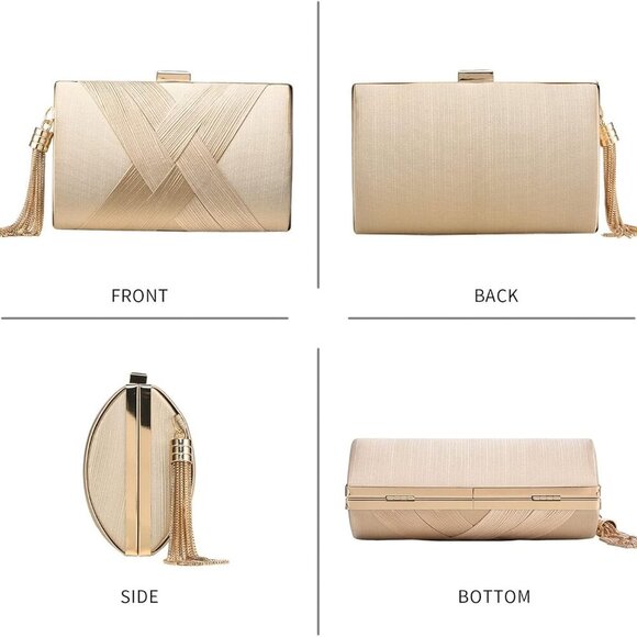 Clutch Purses For Women Tassel Evening Clutch bag Cross Body & Shoulder Bag For - Picture 5 of 6